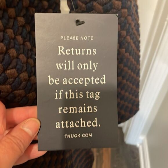 Tuckernuck Navy & Brown Geometric Print Quilted Mock Neck Dress, NWT - Picture 3 of 10